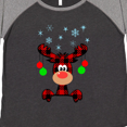 thumbnail image 4 of Inktastic Cute Flannel Reindeer with Christmas Bulbs and Snowflakes Women's Plus Size T-Shirt, 4 of 5