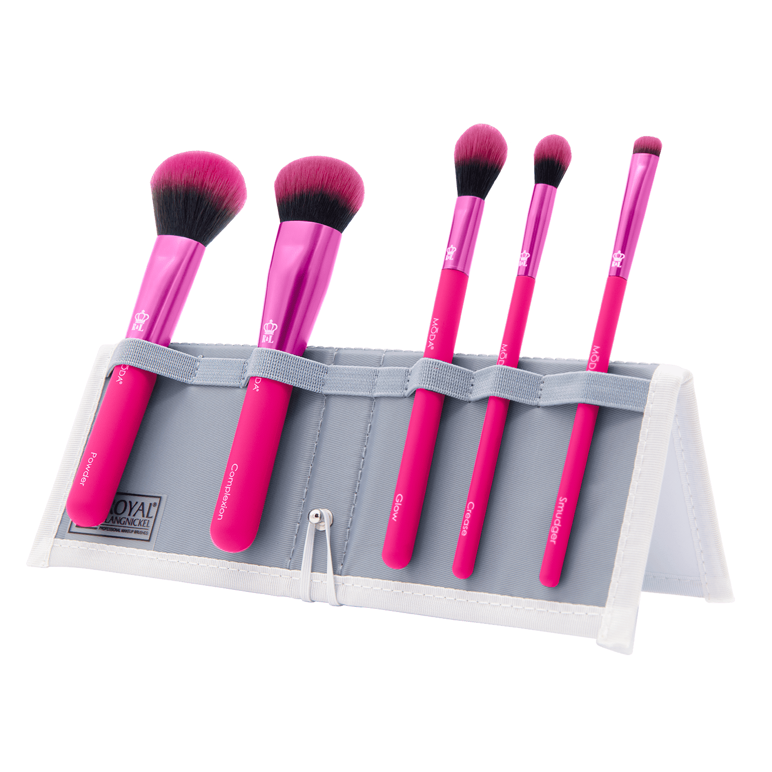 Moda Brush Beautiful Eyes 7pc White Travel Size Makeup Brush Flip