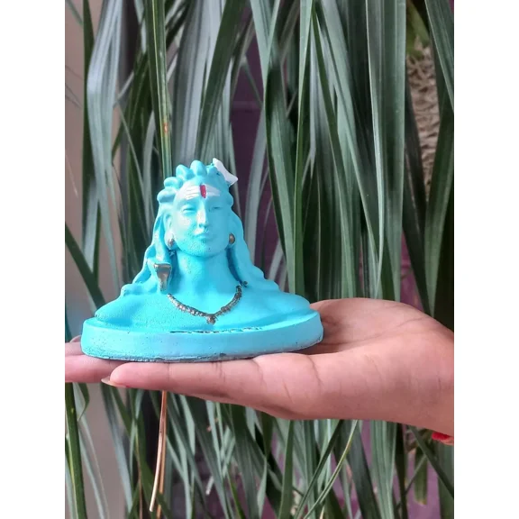 3" Blue Adiyogi Lord Shiva Statue Shankar Car Dash Board Mahadev Bholenath Idol