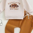 thumbnail image 4 of yboeqw Infant Boys Fall Clothes 2 Piece Outfits Set Long Sleeve Crewneck T-Shirt Letter Print with Matching Pants for 3 6 9 12 Months 2T 3T Brown,Size 0-6 Months, 4 of 4