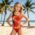 thumbnail image 2 of Shadoumai Girls One Piece Swimsuit Size 8-9 Cut Out Tankini with Shorts Quick Drying Color Block Bathing Suit for Girls Adjustable Straps Beach Swimwear, 2 of 5