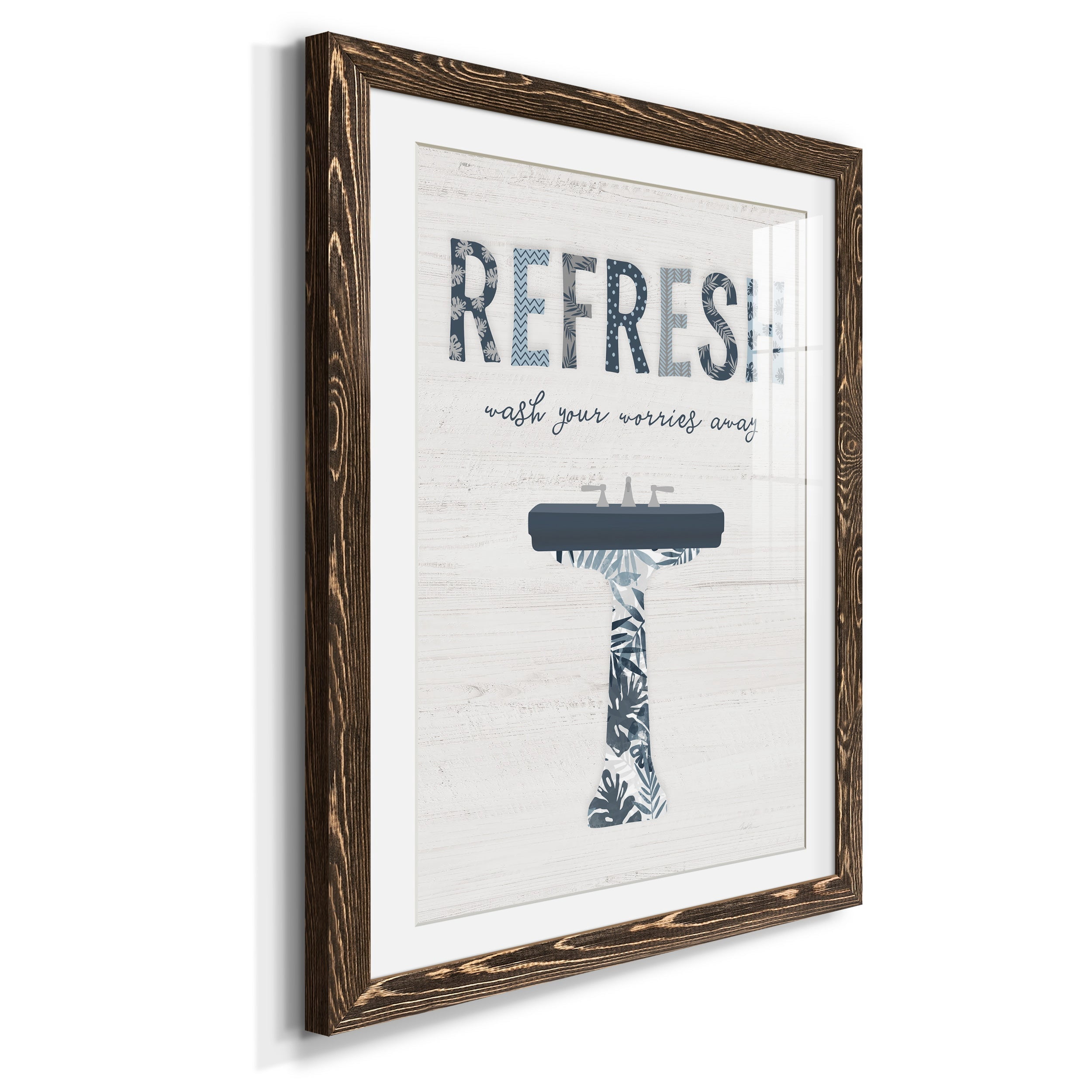 Palm Bath II - Premium Framed Print - Distressed Barnwood Frame - Ready to Hang
