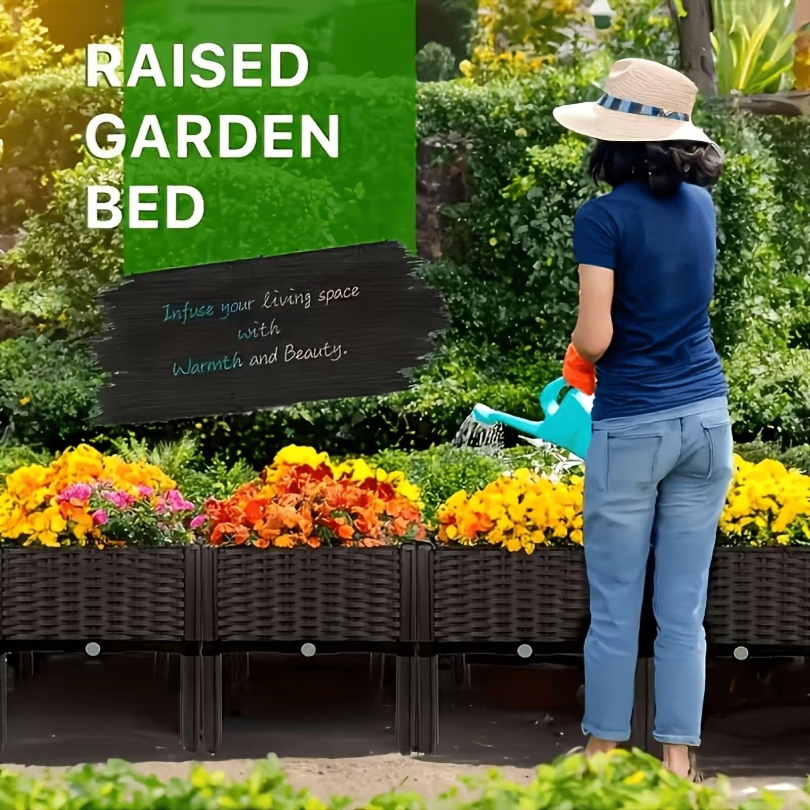 Raised Garden Bed with Legs,Outdoor Flower Planter Box for Vegetables & Herbs