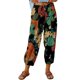 thumbnail image 1 of Pantalones de pierna ancha para mujer Pantalones cortos con estampado floral y cintura elástica con cierre de cordón y puños ceñidos, 1 of 6
