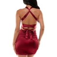 thumbnail image 2 of B. Darlin Womens Juniors Satin Mini Bodycon Dress, 2 of 2