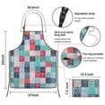 thumbnail image 3 of Blue Boho Pioneer Flower Patchwork Pattern Apron-Garden Aprons for Women with Pockets-Cotton Linen Waterproof Kitchen Cooking Gardening Aprons Adjustable for Kitchen,Cooking,BBQ and Salon 33x27 Inch, 3 of 7