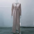thumbnail image 1 of Robe à Sequins Col en V Profond pour Femmes avec Fente Manches Longues Robe de Soirée Club pour Femmes Nouvelle, 1 of 3