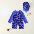 thumbnail image 2 of TOWED22 Baby Boy Girls Rash Guard Swimsuit Toddler Long Sleeve One Piece Zipper Bathing Suit Infant Swimming Suit Blue,2-3 Y, 2 of 6