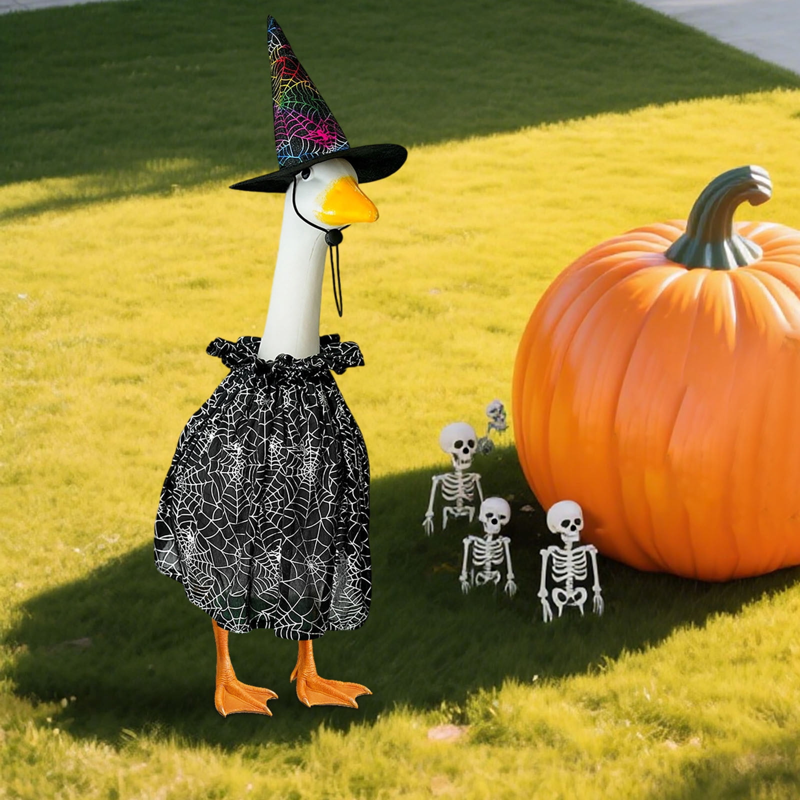 Halloween-Gänse-Outfit – Hexenkostüm Für Rasengänse, Tutu Rock Für 58,4 Cm / 43,2 Cm Garten-Deko