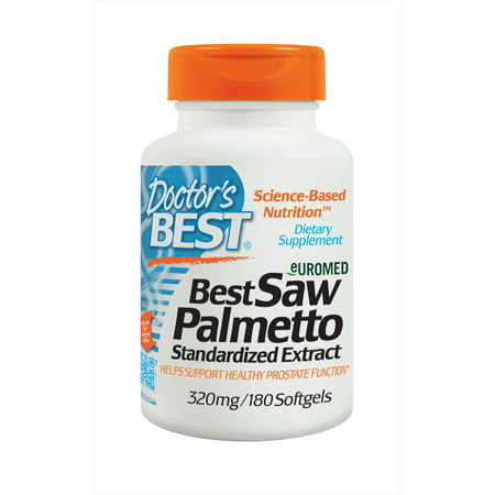 Doctor's Best Saw Palmetto 320mg, Supports Normal Urinary Function, Non-GMO, Gluten Free, Soy Free, 180