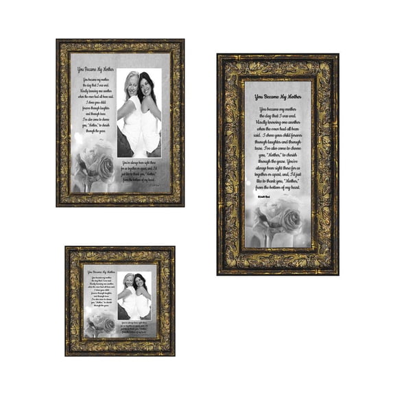 Picture Frame Set, 3 Piece Customizable Gallery Multi pack, 1-5x7, 1-4x10, 1-4x4, for Tabletop or Wall Display