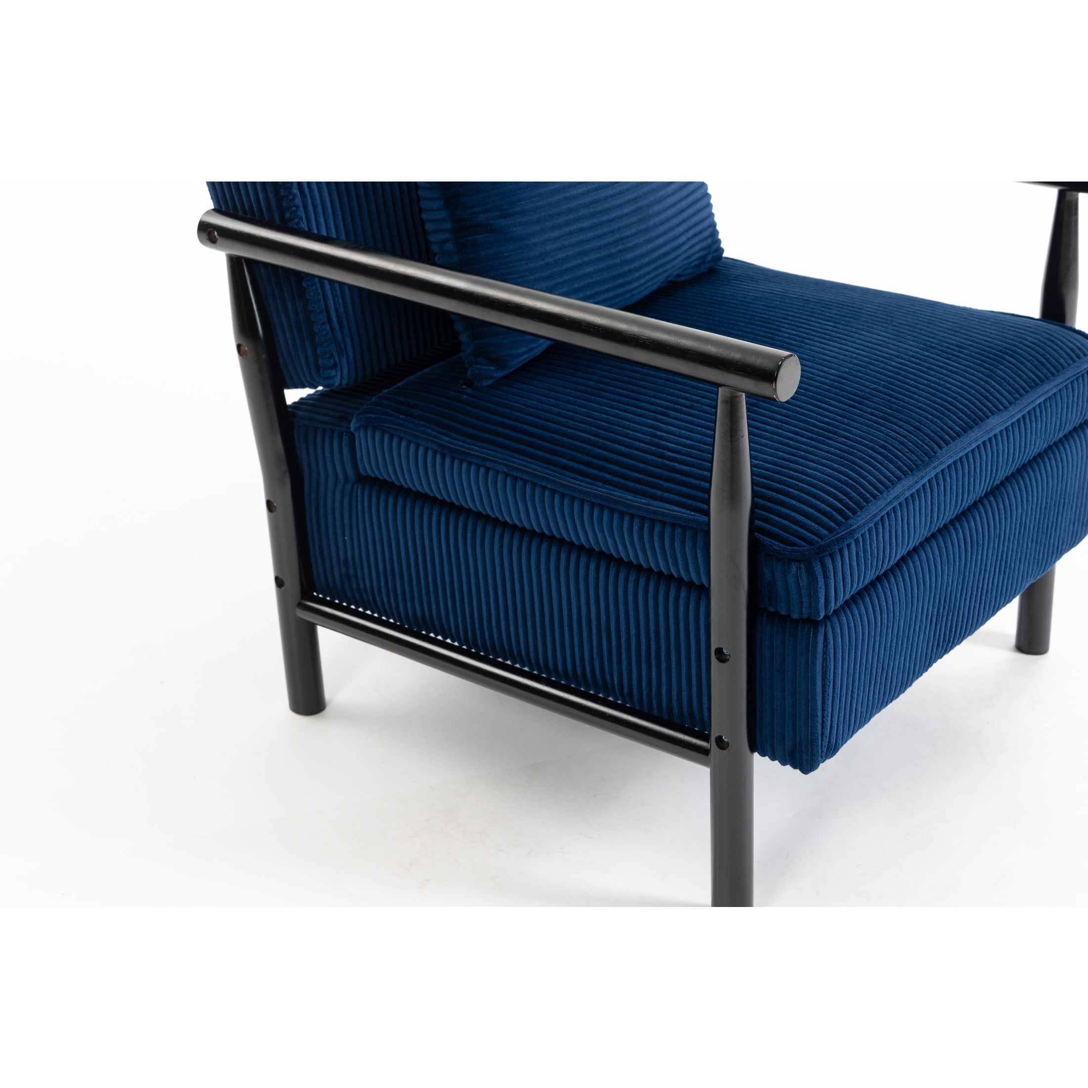 GDF Studio Almere Mid-Century Modern Accent Chair with Under-Seat Storage, Corduroy Reading Armchair, Blue