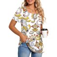thumbnail image 2 of Camisetas informales de verano para mujer, cuello cuadrado, manga corta, túnica, blusas sueltas y cómodas OAVQHLG3B Store  lin121212, 2 of 4