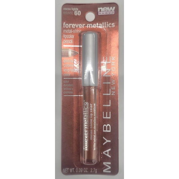 Maybelline Forever Metallic Metal Shine Metallic Lip Color Pencil, Cocoa Lights 60