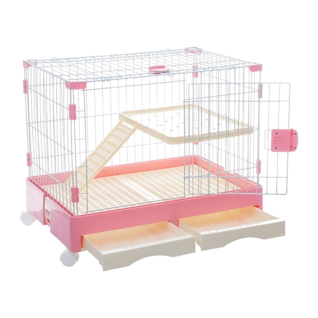 Jaula Para Conejos De Interior Extragrande Strade Fareast Limited Color Rosa 82 cm x 55 cm x 69 cm