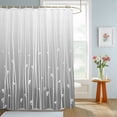 thumbnail image 3 of Shower Curtain,White Striped Roses Waterproof Shower Curtain Set with Hooks for Bathroom Showers,Stalls and Bathtubs,72x72in,Minimalist Gray Background, 3 of 9
