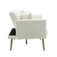 thumbnail image 5 of Velvet Sofa ,Iconic Design Modern Accent sofa ,Loveseat Sofa with Metal Tapered Legs,Noise Free,White Teddy, 5 of 7
