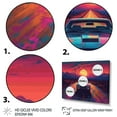 thumbnail image 3 of DESIGN ART Designart "Pink And Blue Vintage Car Charisma" Retro Car Wall Decor 32 in. wide x 24 in. high, 3 of 5