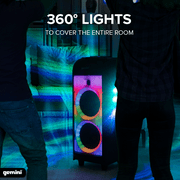 Gemini GPLT-360 Portable Bluetooth Party Speaker with 360° LED Lights, 1000W Peak Power, Wireless Mic & Guitar Inputs, TWS Pairing, 4+ Hour Battery - Ultimate Party Sound System