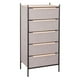 thumbnail image 1 of Cómoda Estilo Kanso de 5 Cajones de Almacenamiento para Hogar y Oficina, Organizador Cajonera con Estructura Metálica y Cajones de Tela No Tejida (Gris Claro y Natural), 1 of 4