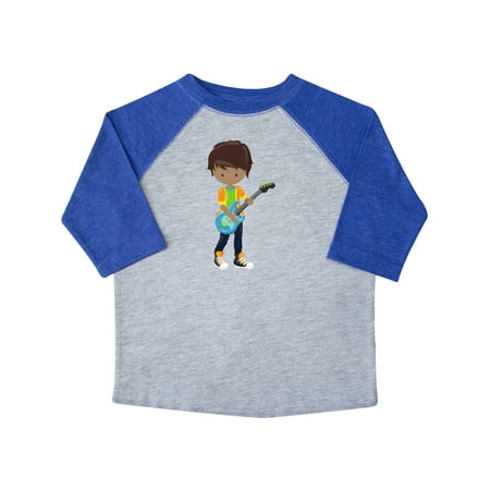 

Inktastic African American Boy Rock Boy Boy Playing Guitar Gift Toddler Boy Girl T-Shirt