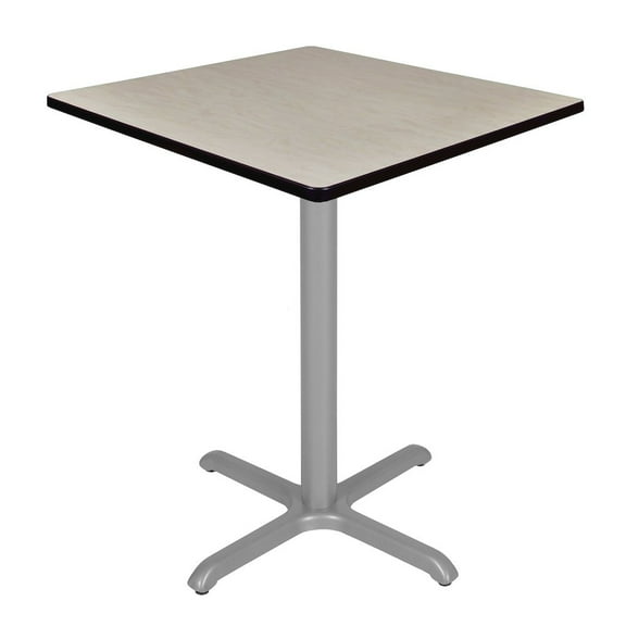 Regency Via Cafe High 36in. Square X-Base Table- Maple/Grey