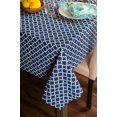 thumbnail image 2 of Contemporary Home Living 104" Navy Blue Cotton Lattice Tablecloth, 2 of 6
