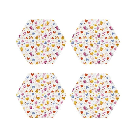 

Tideii Cartoon Birds & Flowers for Leather Coasters 4 Pieces Anti-fouling and Anti-scalding Decorative Coasters Suitable for Restaurants Kitchens Coffee Shops-Hexagon