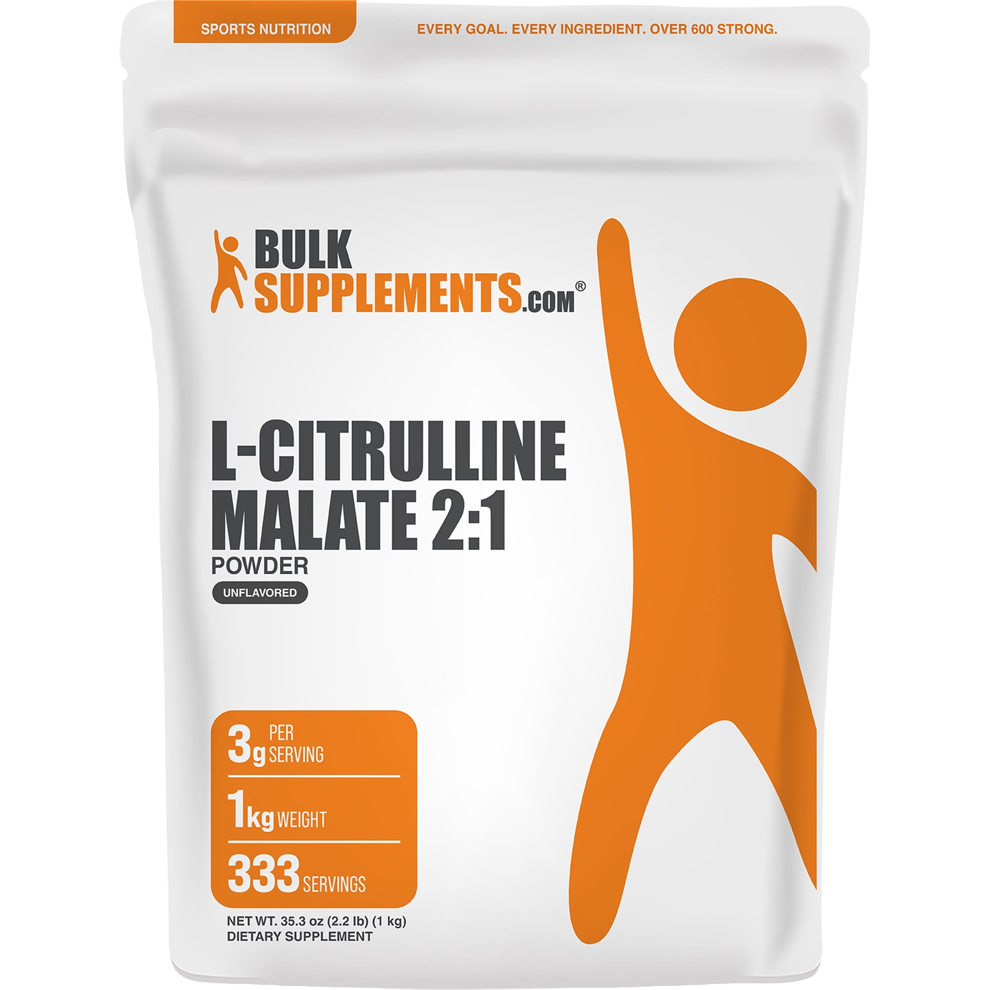 BulkSupplements L-Citrulline Malate 2:1 Powder - Amino Acid Supplement, Citrulline Supplement - Unflavored, 1kg (2.2 lbs)