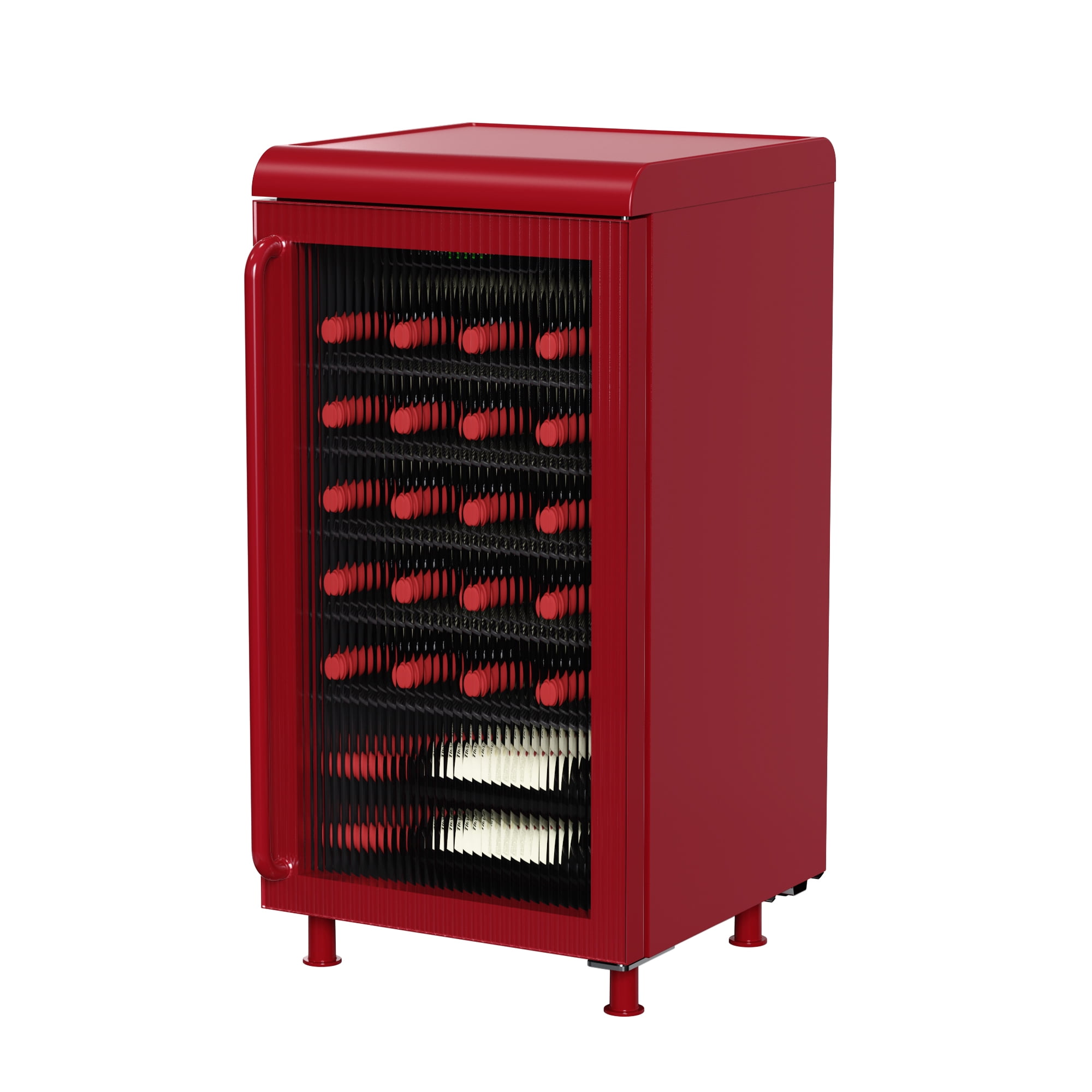 Frigidaire 27 Bottle / 117 Can Retro Wine Cooler with Built-in Bar Top, 3.1 Cu. ft. Beverage Refrigerator with Tempered Glass Door, Merlot