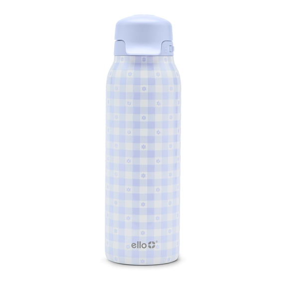 Ello Flip & Fill 32oz Gingham Flower Stainless Insulated Bottle