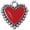 Red, variant on Silver-tone Red Heart with Beaded Border - Gold-tone Clip on Charm with Mini Year 2025
