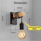 thumbnail image 5 of Industrial Wooden Wall Sconce Retro Indoor Wall Lighting E27 Wall Spotlight Black (Without Bulb), 5 of 5
