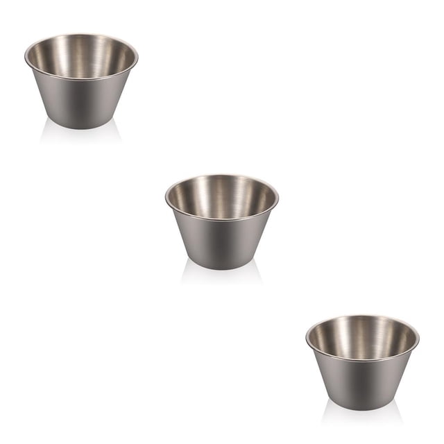 Advancent Taza de salsa de acero inoxidable, recipiente para sumergir condimentos, aderezo para ensaladas, bandeja para mantequilla, soporte de Type1 NO1