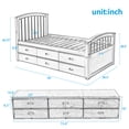 thumbnail image 5 of Bellemave Storage Bed Frame Twin with 6 Drawers,Solid Wood Twin Size Platform Bed with Headboard and Footboard,Heavy Duty Captain’s Bed for Teens,Single Adult,Small Spaces(Oak), 5 of 8