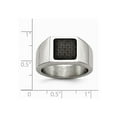 thumbnail image 6 of Stainless Steel Polished Signet Carbon Fiber Inlay Ring Size: 11; for Adults and Teens; for Women and Men, 6 of 6