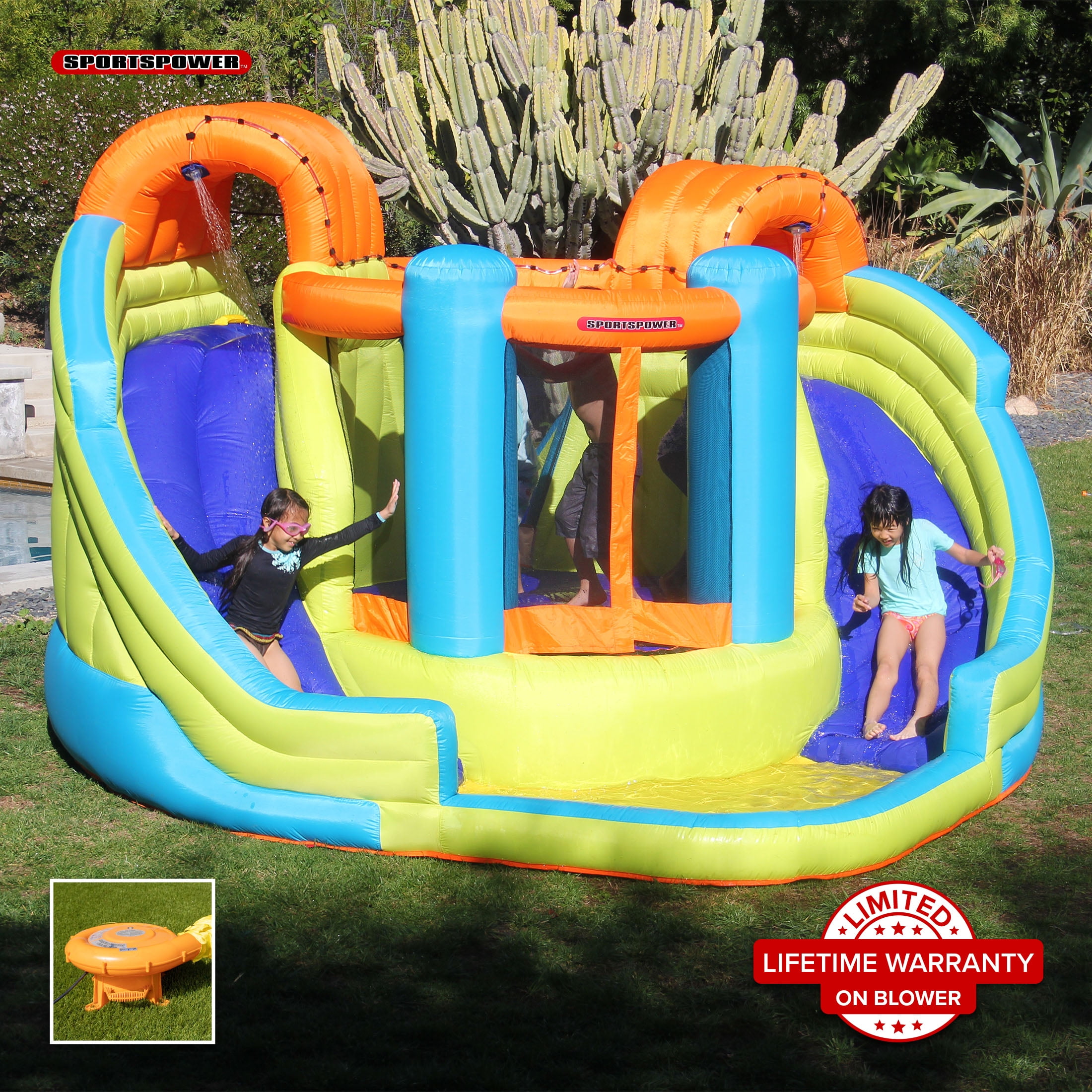 Free Shipping Little Tikes 2 in 1 Wet n Dry Inflatable Water Park Bounce House for Ages 3 uUp Walmart Walmart