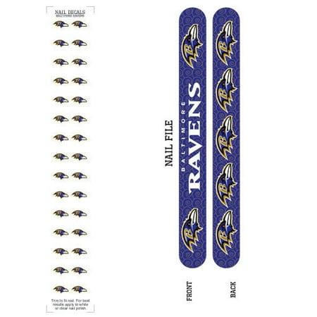 - Bundle 2 Items: Baltimore Ravens Nail File and Nail Sticker Decals