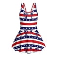 thumbnail image 6 of DISNIMO Palm Tree Stripe Print Girls One Piece Swim Dress Hawaiian Beach Swimsuit with Skirt Quick Dry Swimwear Sleeveless Bathing Suit Size 3-13, 6 of 8