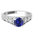 thumbnail image 2 of Mauli Jewels Engagement Rings for Women 1 Carat Halo Unique Design Tanzanite And Diamond Engagement Ring Crafted 4-prong 14k Solid White Gold, 2 of 7
