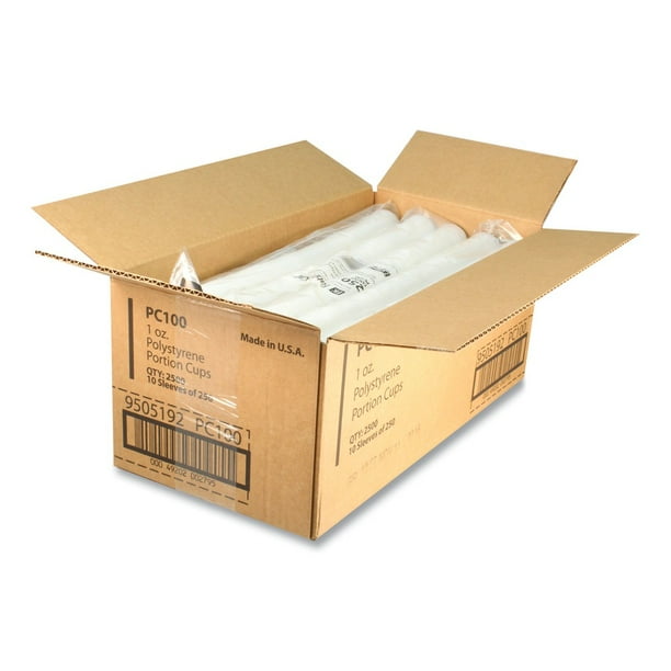 Portion Cups, 1 oz, Translucent, 250/Sleeve, 10 Sleeve/Carton Portion Cups, 1 oz, Translucent, 250/Sleeve, 10 Sleeve/Carton
