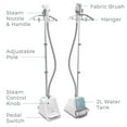 thumbnail image 5 of Pure Enrichment PureSteam Pro Upright Clothes Steamer - Professional Standing Garment Steamer & Foot Pedal - Half Gallon Tank with 1 Hr of Steam at 4 Heat Levels that Heats in 45 Seconds, 5 of 7