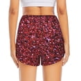 thumbnail image 2 of Lsque Red Glitter Printed Women's Running Shorts with Liner Pockets,Elastic Quick Dry Workout Athletic Gym Yoga Shorts,Womens High Waist Shorts-Large, 2 of 9