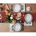 thumbnail image 3 of Table Runner Dresser Scarves 36 Inch Long, Chef Kitchen Cookers Plates Linen Dining Table Runners Retro Buffalo Check and Red Tabletop Scarf for Wedding Holiday Party Kitchen, 3 of 7