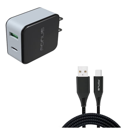 Power Cord Type-C 6ft USB Cable w 2-Port USB 36W Quick Home Charger J6E for Samsung Galaxy Tab S6 10.5 S5e 10.5 S4 10.5 Note 10 Plus A 10.1 (2019) Fold A20 A10e - Sony Xperia 5 10 Plus 1