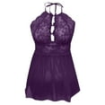 thumbnail image 3 of yunLCZ Womens Nightgowns Plus Size sleepwear For Women Halter Lace Chemise Mesh Hollow Out Nightdress Lace Bow Teddy Sleepwear, 3 of 3