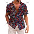 thumbnail image 3 of Camisas hawaianas para hombre, camisa de manga corta con solapa, ropa de estilo mexicano, camisa informal holgada con botones, ropa para hombre, blusas Harajuku, 3 of 5