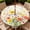 Checkered Wildflower, variant on ARTSLION Round Outdoor Tablecloth For Up To 36in With Umbrella Hole & Zipper Waterproof Elastic Edge Fitted Table Cover Big Sunflower For Patio Picnic Party, Garden Fence Bird