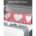 thumbnail image 4 of Valentine's Day Body Pillow Case Cover - Microfiber Bed Throw Pillow Covers, Pink Red Love Heart Decorative Lumbar Pillow Cover with Envelope Closure for Sofa/Travel 20"x54", 4 of 6