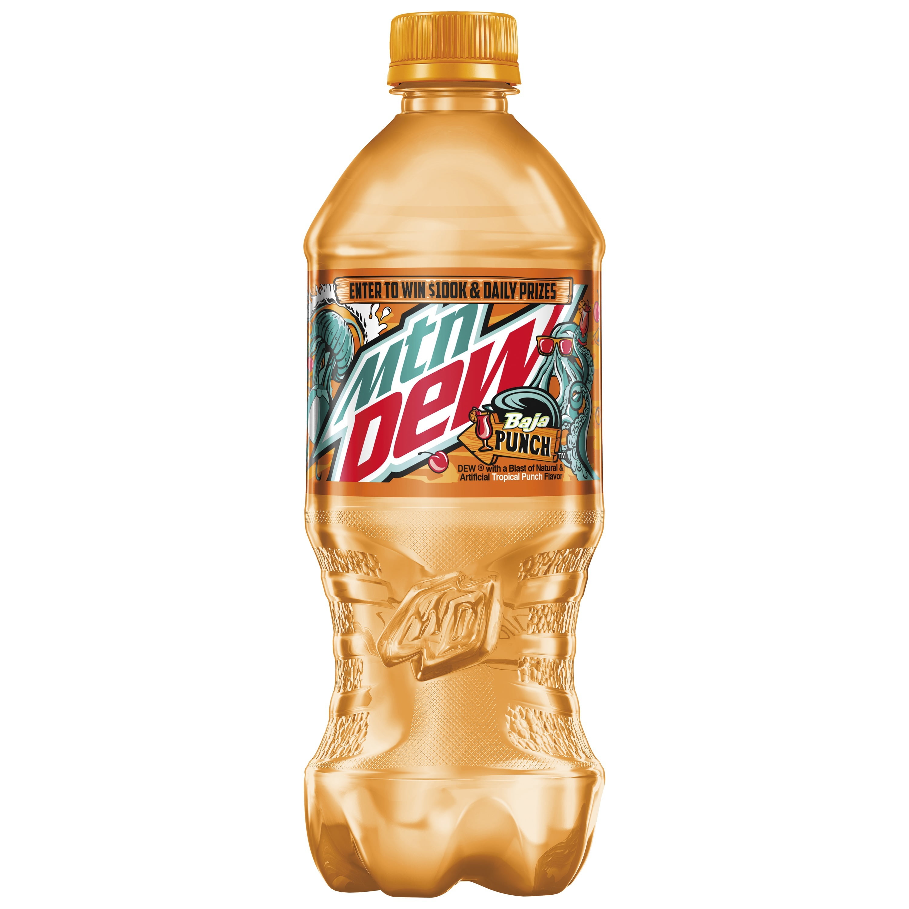 Mtn Dew Soda Baja Tropical Punch 20 Fluid Ounce PET